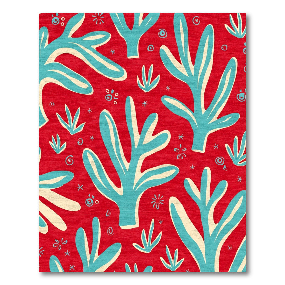 Coral Red Abstract Coral Grove Rug