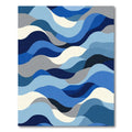 Deep Blue Gradient Wave Abstract Rug