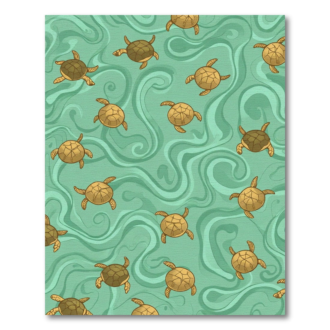 Golden Turtle Aquatic Swirls Rug