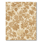 Tan Floral Meadow Botanical Rug