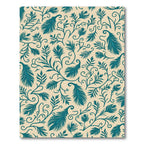 Teal Feather Nouveau Scrollwork Rug