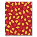 Red Yellow Floral Leaf Composition Rug