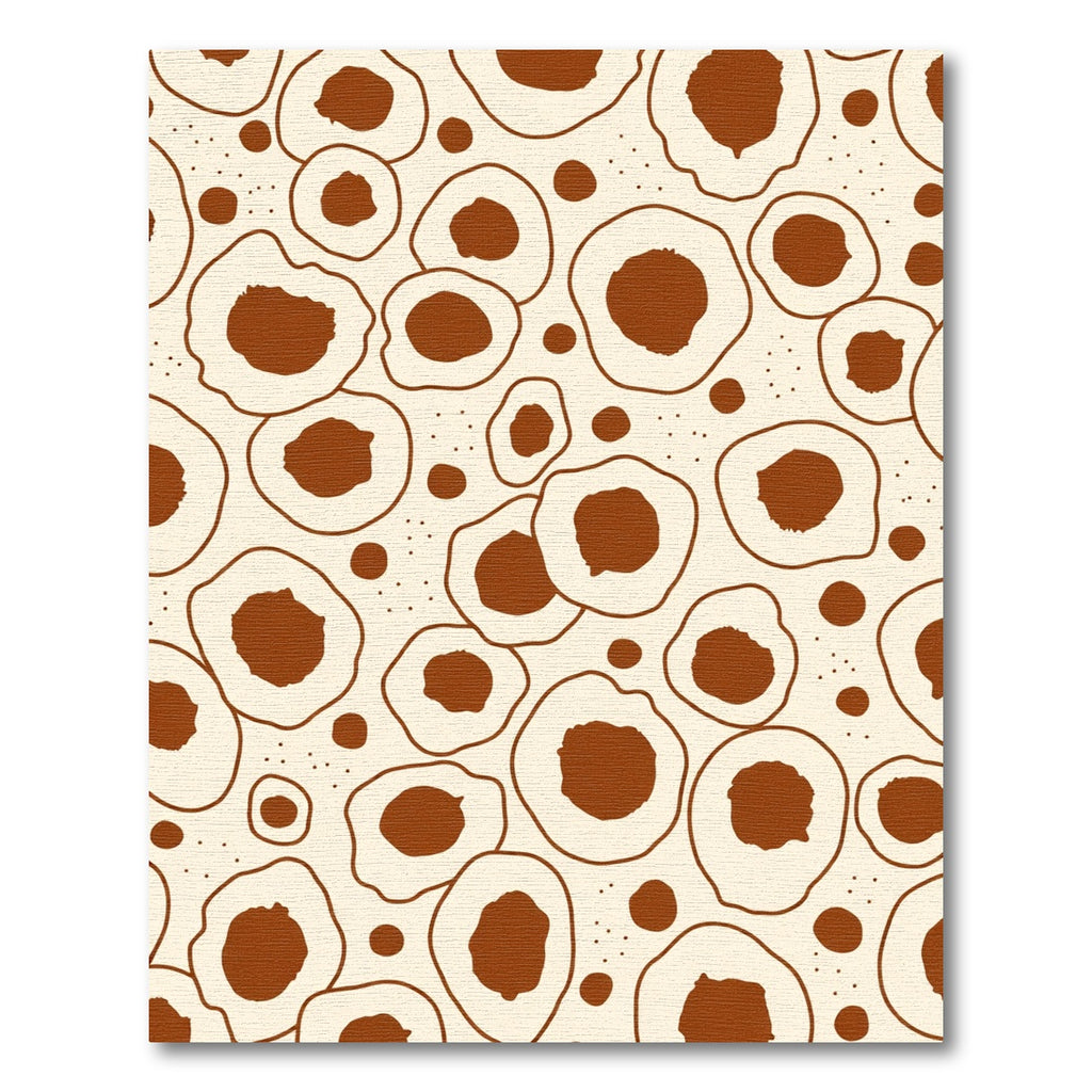 Cream Brown Organic Circles Scattered Rug