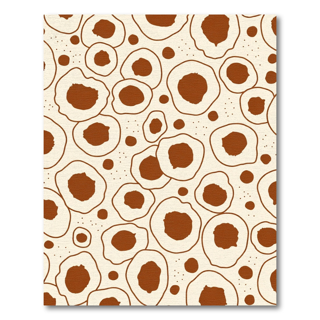 Cream Brown Organic Circles Scattered Rug