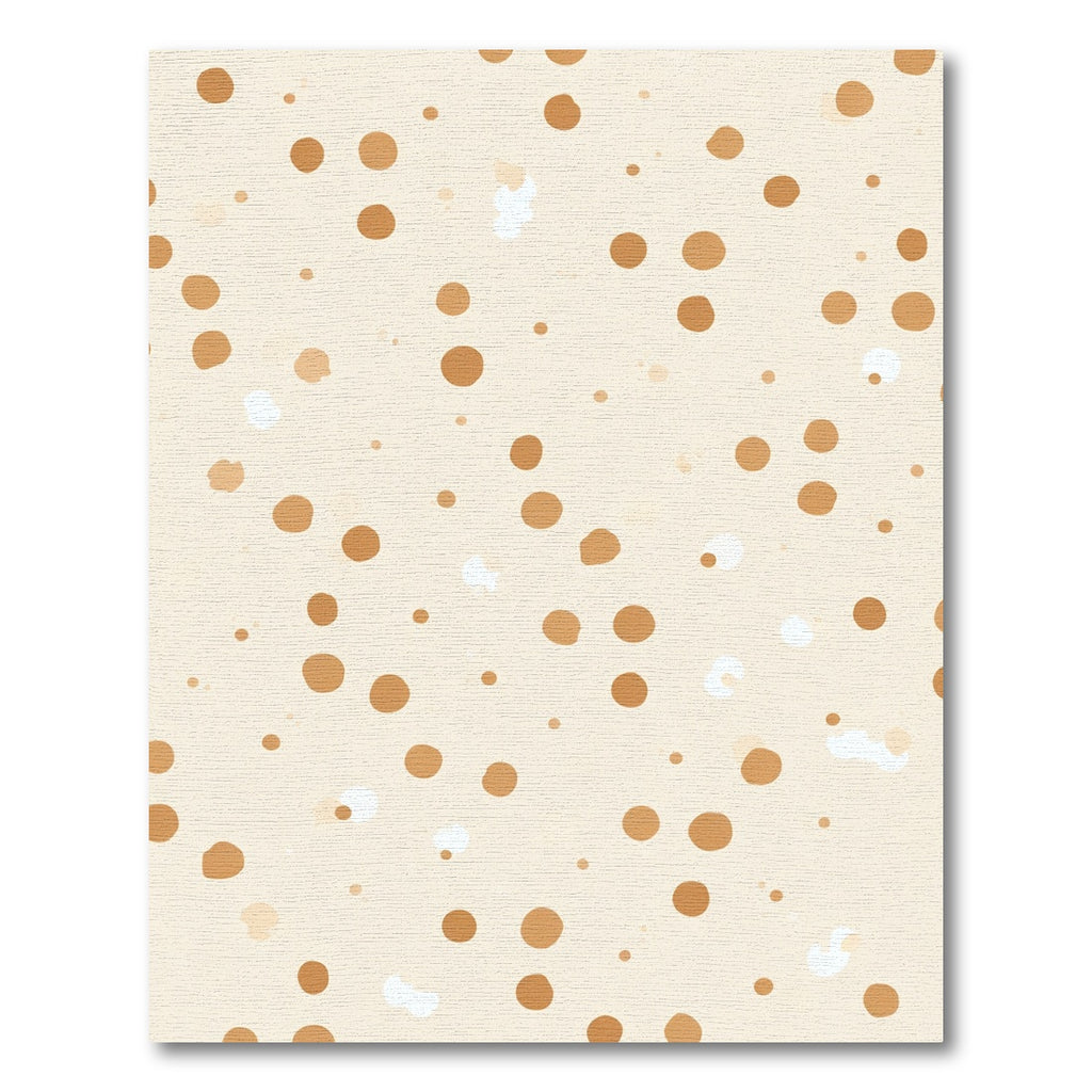 Warm Beige Speckled Polka Dot Scatter Rug