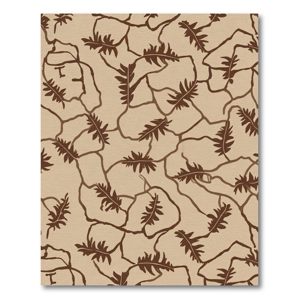 Brown Fern Abstract Organic Weave Rug