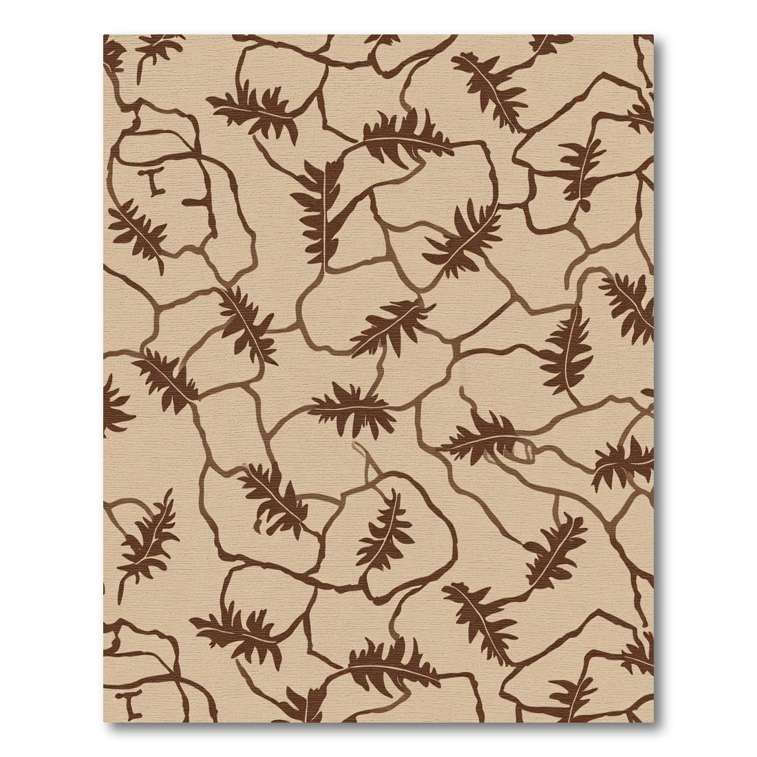 Brown Fern Abstract Organic Weave Rug