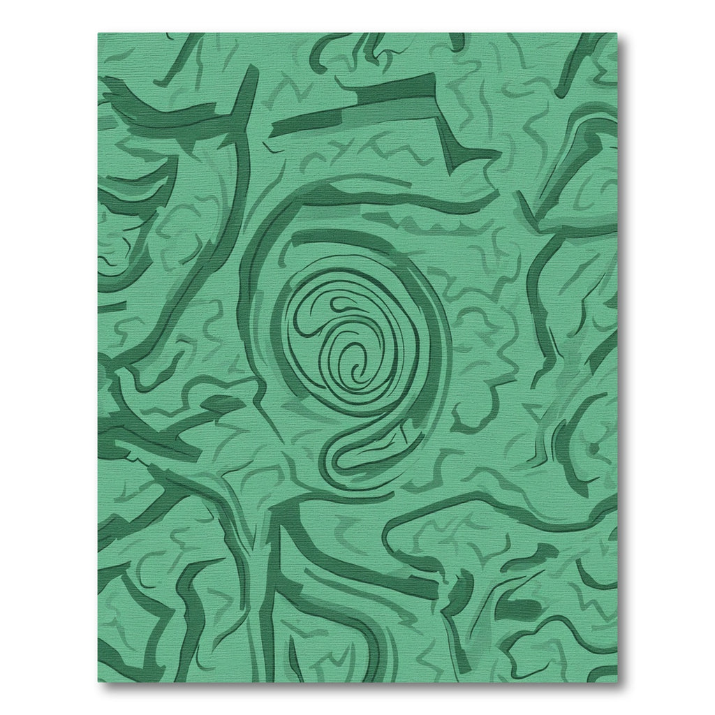 Emerald Green Swirling Abstract Rug