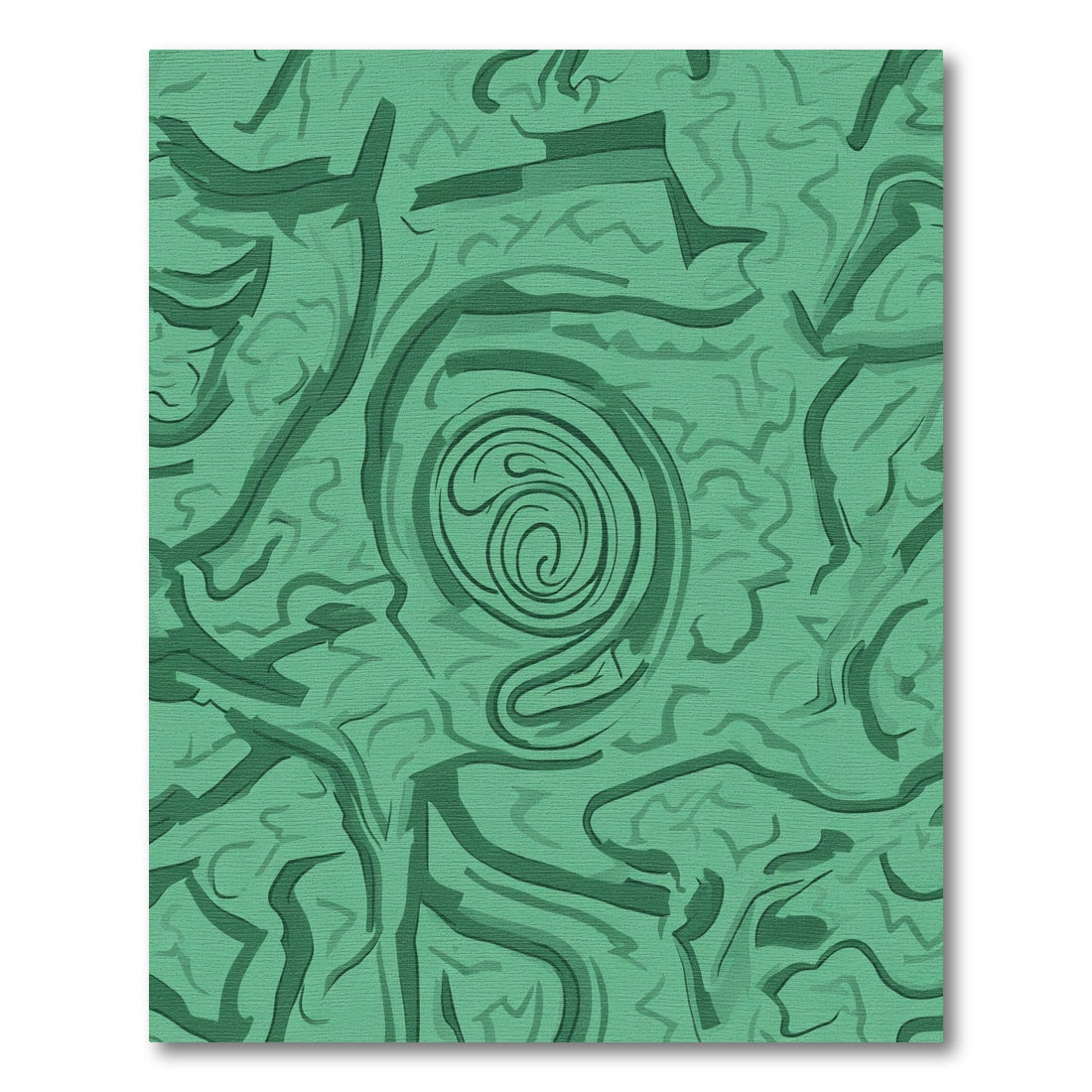 Emerald Green Swirling Abstract Rug