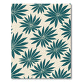 Teal Palm Frond All Over Rug