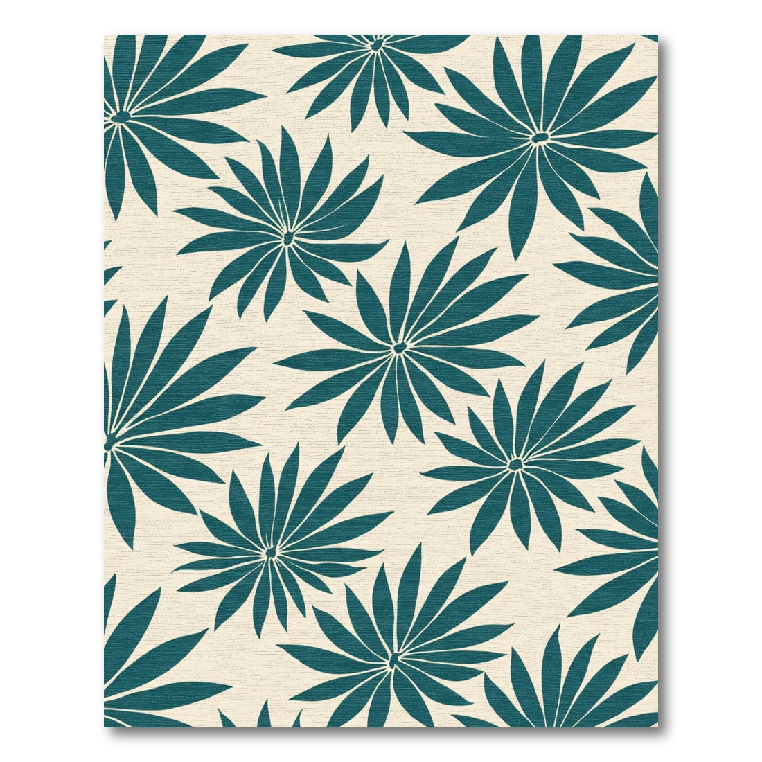 Teal Palm Frond All Over Rug