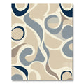 Neutral Organic Swirl Abstract Rug