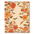 Retro Orange Floral Vine Swirl Rug