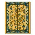Golden Yellow Teal Floral Animal Abstract Rug