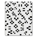 Modern Black White Pixelated Grid Rug