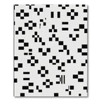 Modern Black White Pixelated Grid Rug