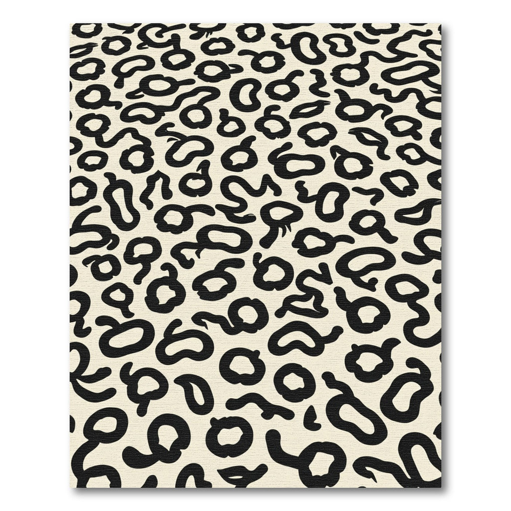 Cream Black Abstract Spots Rug