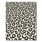 Cream Black Abstract Spots Rug
