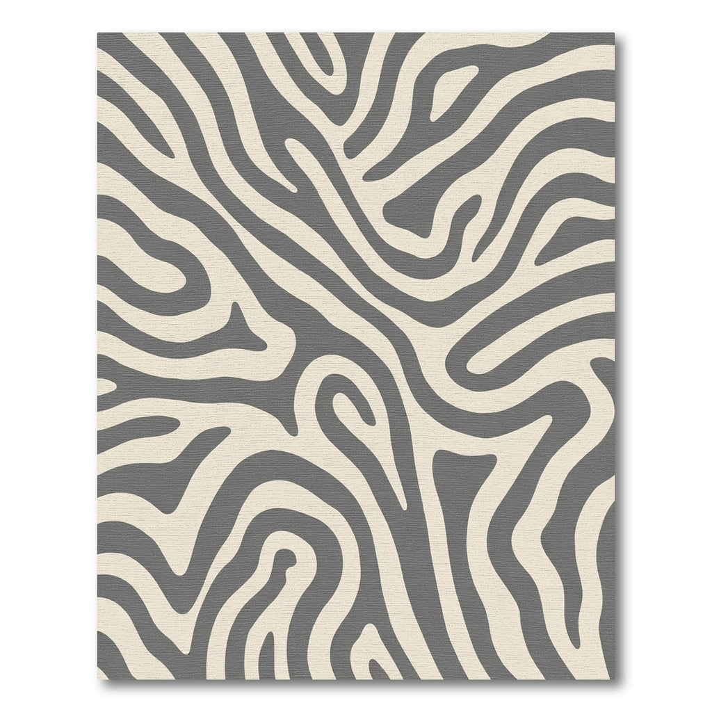 Neutral Gray Organic Zebra Stripe Rug