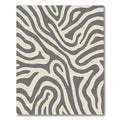 Neutral Gray Organic Zebra Stripe Rug