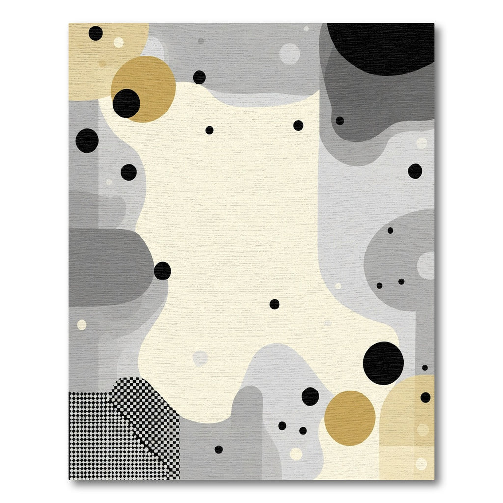 Artistic Abstract Geometric Circles Cream Rug