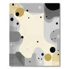 Artistic Abstract Geometric Circles Cream Rug
