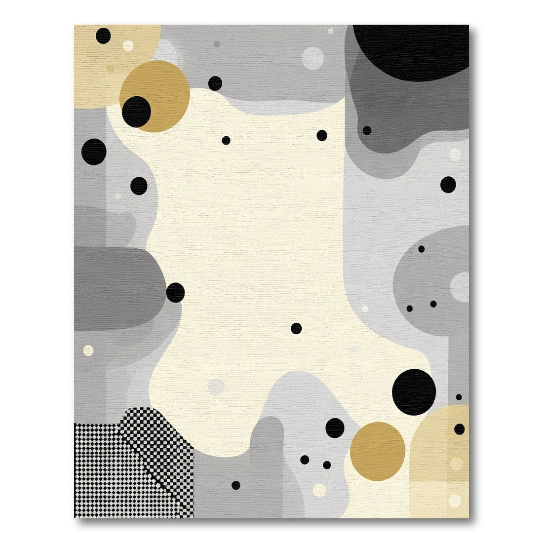 Artistic Abstract Geometric Circles Cream Rug