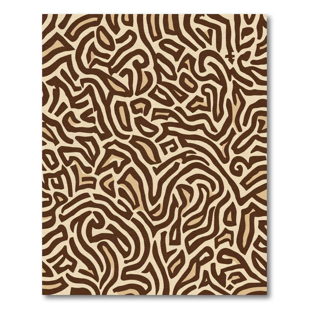 Earthy Tones Abstract Maze Rug