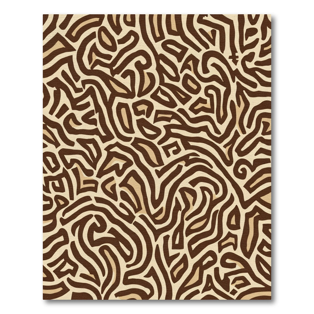 Earthy Tones Abstract Maze Rug