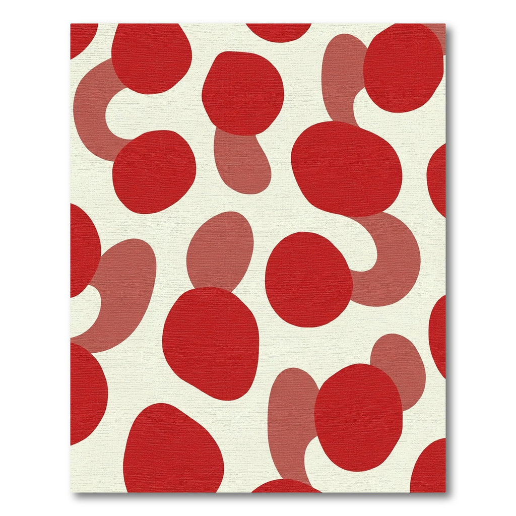 Red Oval Blob Collage Rug
