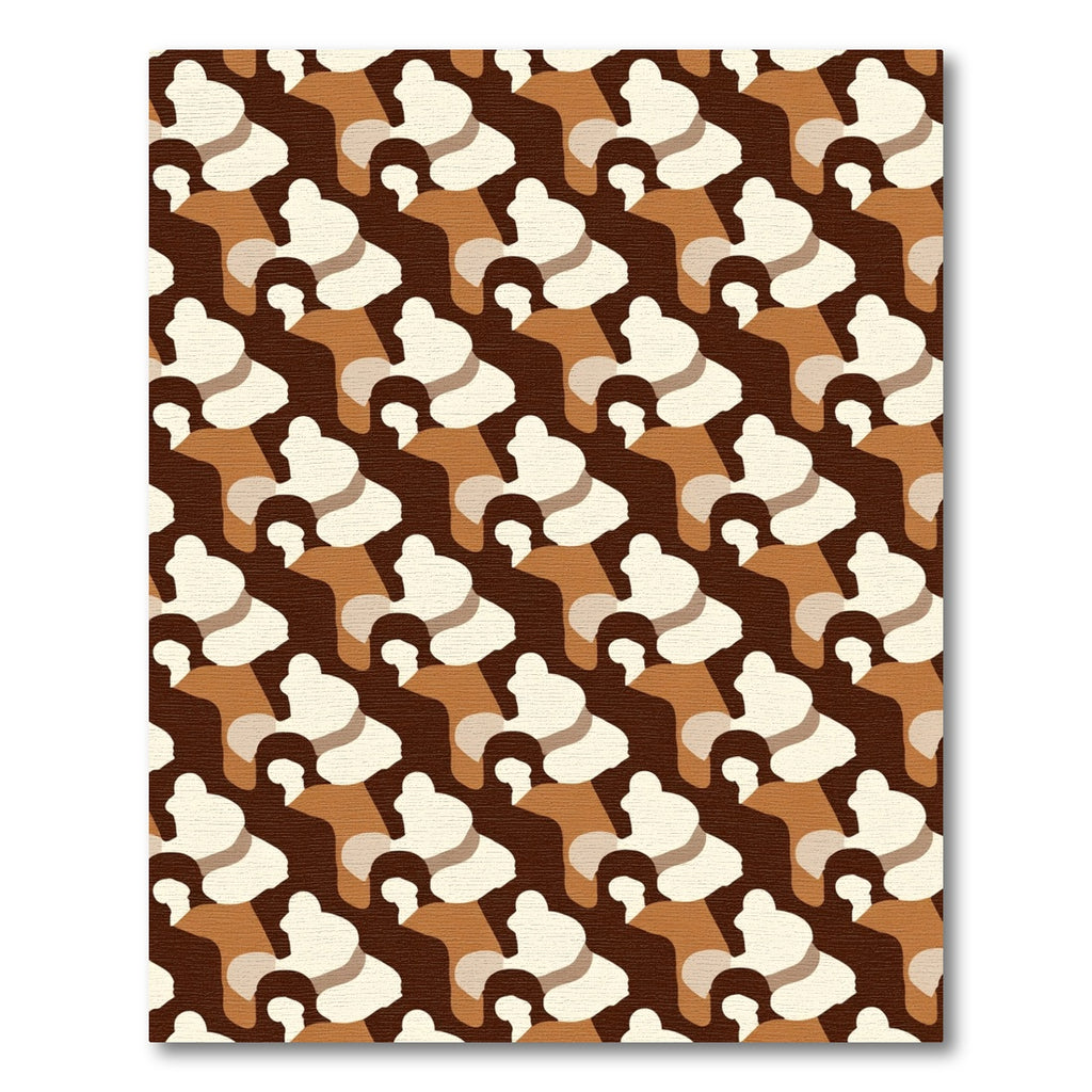 Brown Beige Abstract Organic Waves Rug