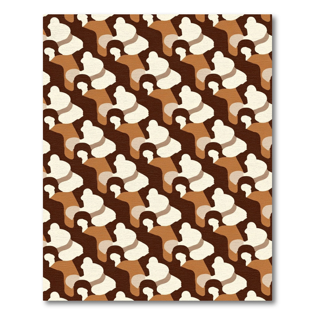 Brown Beige Abstract Organic Waves Rug