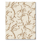 Brown Floral Vine Swirl Rug