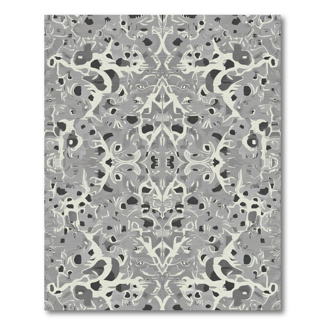 Monochromatic Abstract Organic Scroll Rug