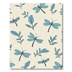 Aqua Dragonfly and Leaf Pattern Rug