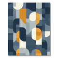Mid Century Modern Geometric Waves Rug
