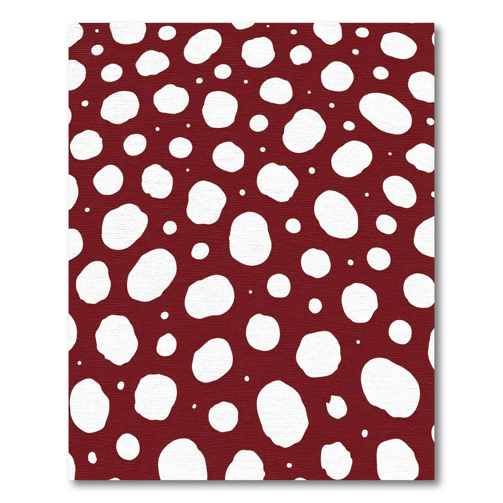Crimson White Polka Dots Scatter Rug