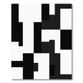 Modern Black White Abstract Blocks Rug