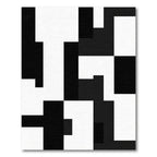 Modern Black White Abstract Blocks Rug