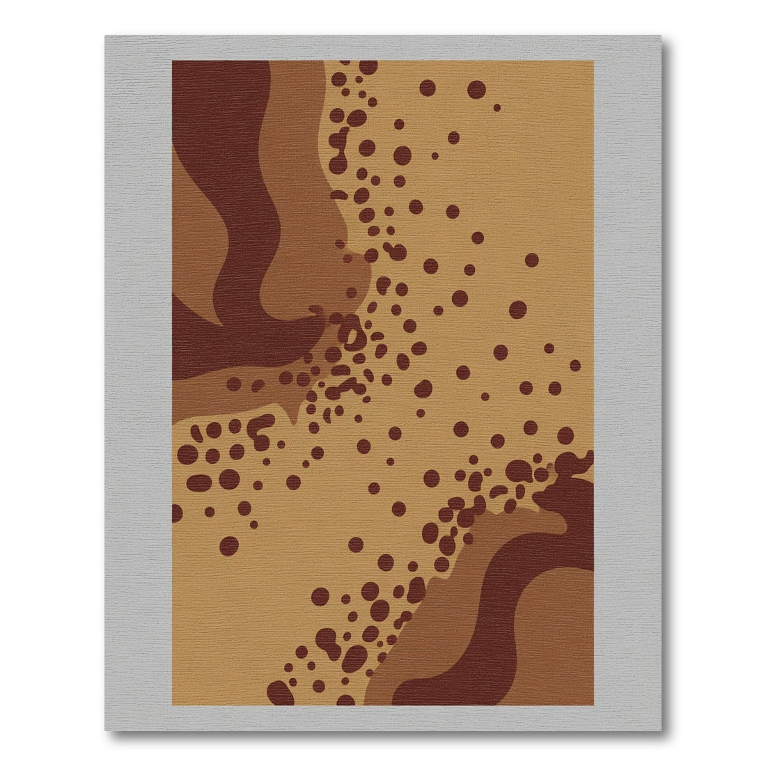 Earthy Brown Abstract Polka Dot Rug