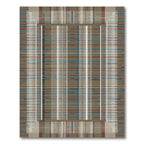 Earthy Toned Plaid Grid Overlay Rug
