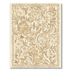 Antique Gold Floral Butterfly Art Nouveau Rug