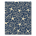 Navy Cream Starfish Swirl Ocean Rug