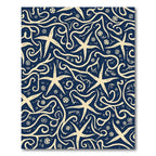 Navy Cream Starfish Swirl Ocean Rug