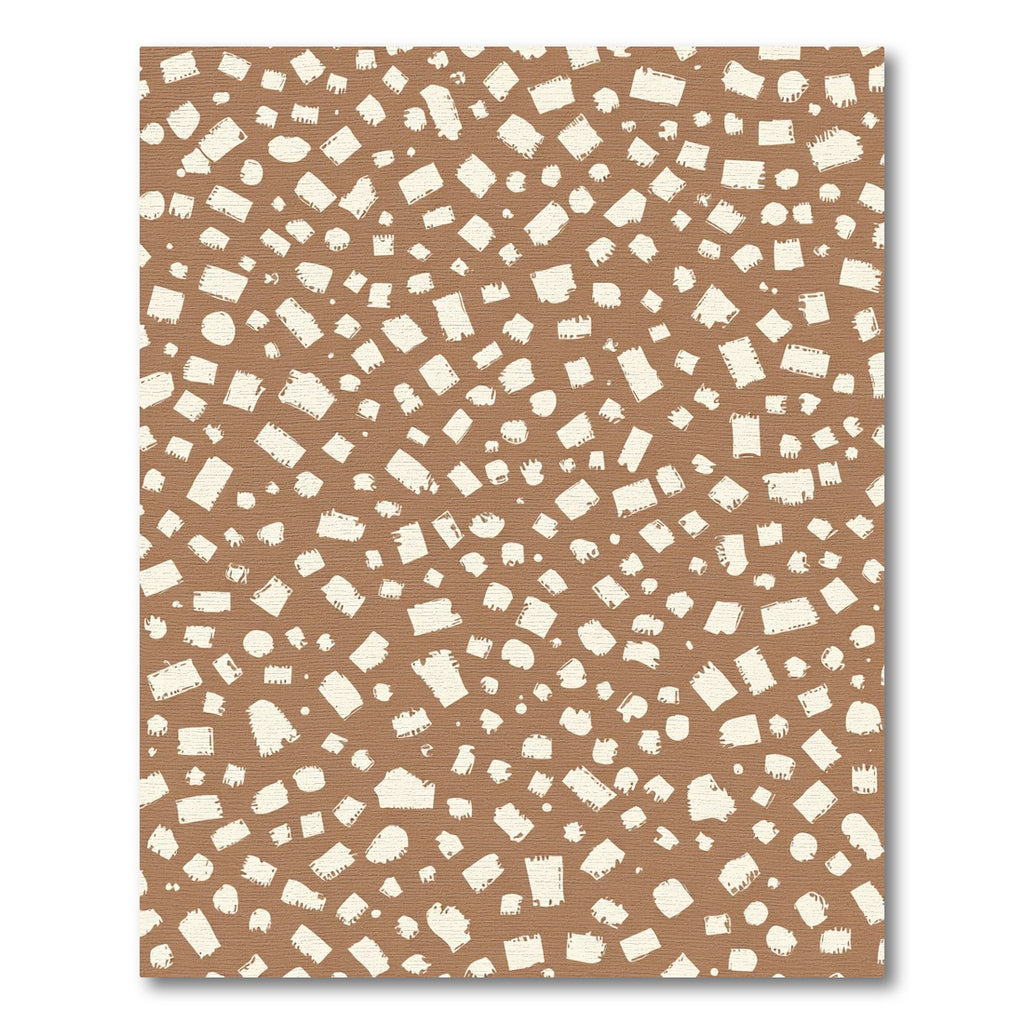 Brown Cream Scattered Shape Composition Rug