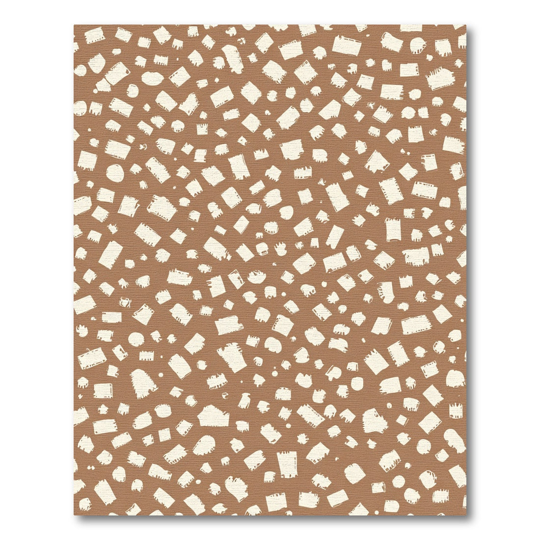 Brown Cream Scattered Shape Composition Rug