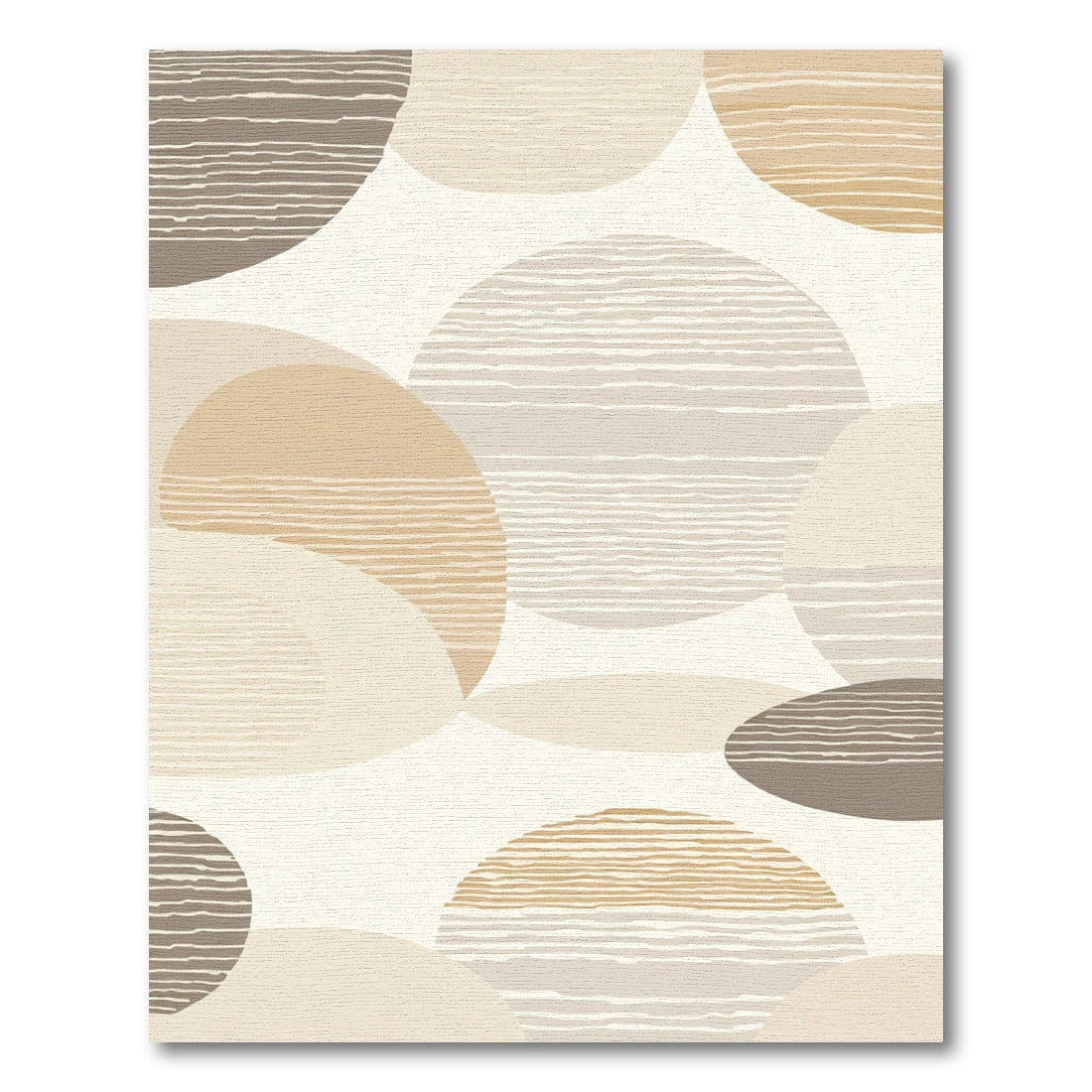 Earthy Abstract Circles Textured Rug