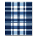 Classic Blue Gingham Plaid Lines Rug