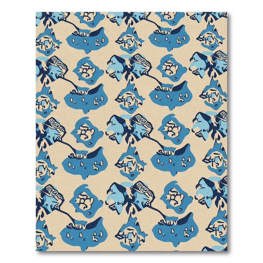 Abstract Blue Cloud Burst Rug