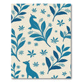 Whimsical Blue Creature Foliage Repeating Rug